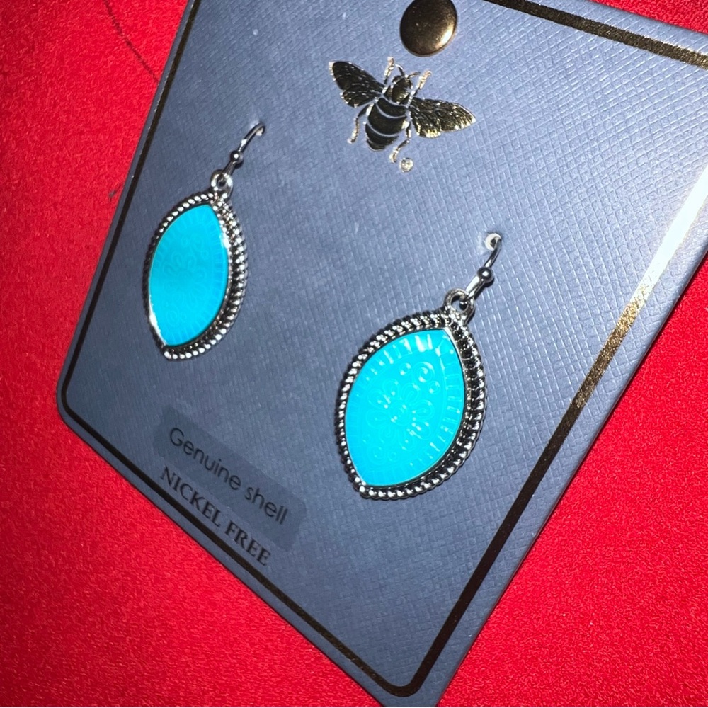 Genuine Shell Drop Statement Earrings (Nickel Fre… - image 2